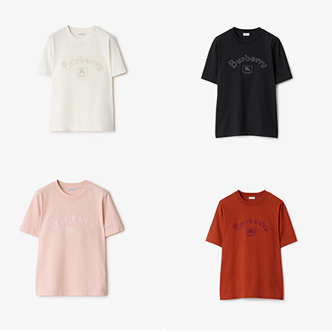 burberry gothic logo ekd embroidery cotton t-shirt